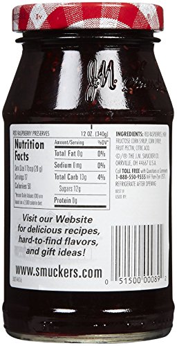 Smucker's Red Raspberry Preserves, Natural Sweetness, Perfect for Toast and Pancakes, 12 oz
| Smucker's Red Raspberry P