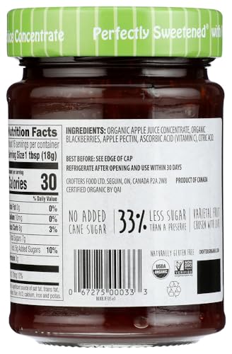 Crofter's Organic Blackberry Just Fruit Spread, Organic, 10 oz (Pack of 2) - USDA Organic, Great for Snacking
| Crofter